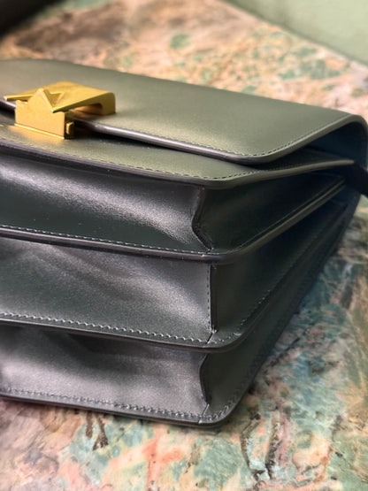 ALAIA GREEN LE PAPA CROSSBODY BAG