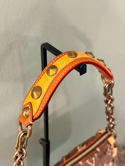 LOUIS VUITTON VELVET MONOGRAM TROMPE L’OEIL POCHETTE ACCESSOIRES