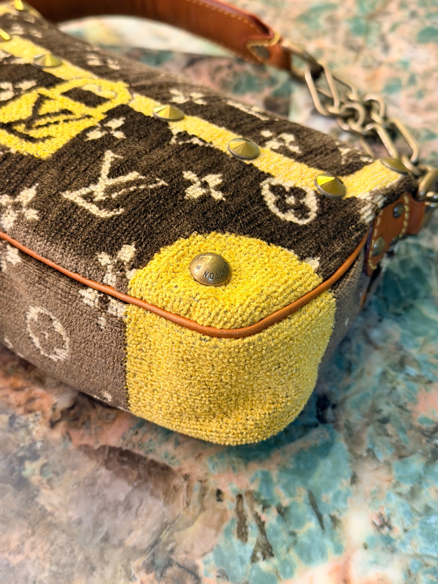 LOUIS VUITTON VELVET MONOGRAM TROMPE L’OEIL POCHETTE ACCESSOIRES