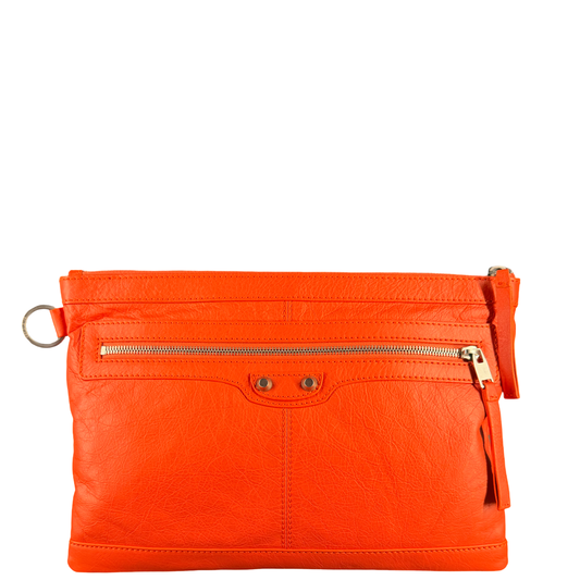 BALENCIAGA ORANGE MEDIUM POCHETTE CLIP