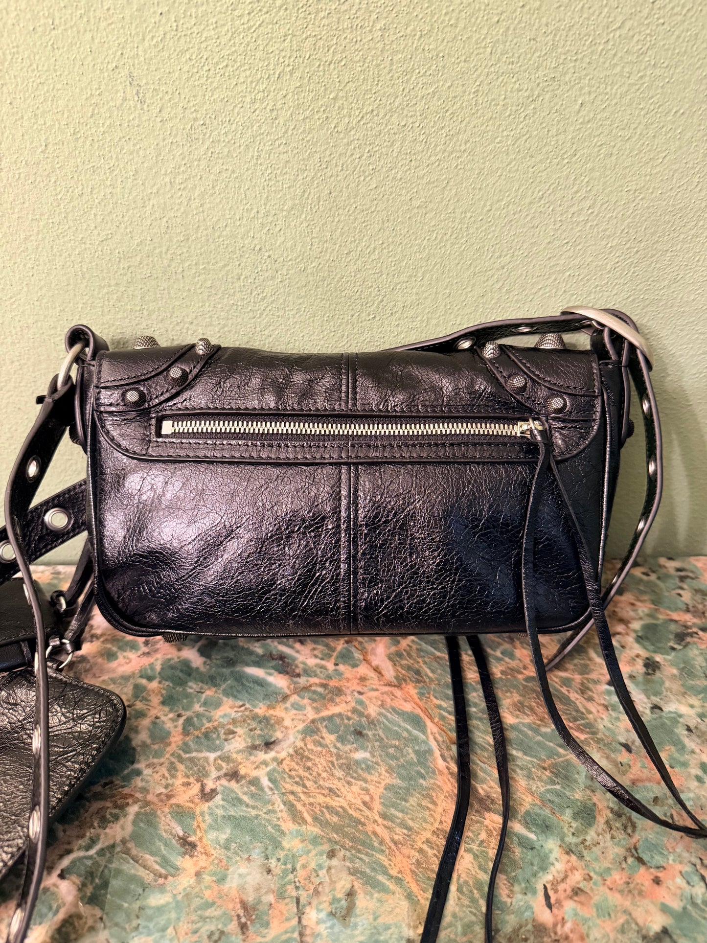 BALENCIAGA BLACK LE CAGOLE FLAP CROSSBODY BAG