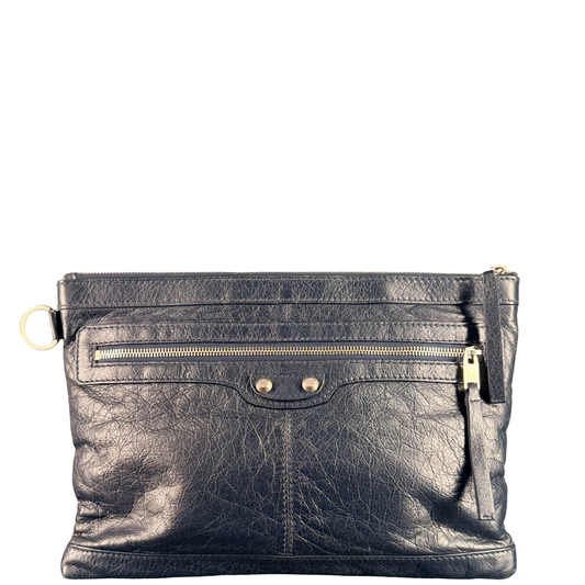 BALENCIAGA NAVY MEDIUM POCHETTE CLIP