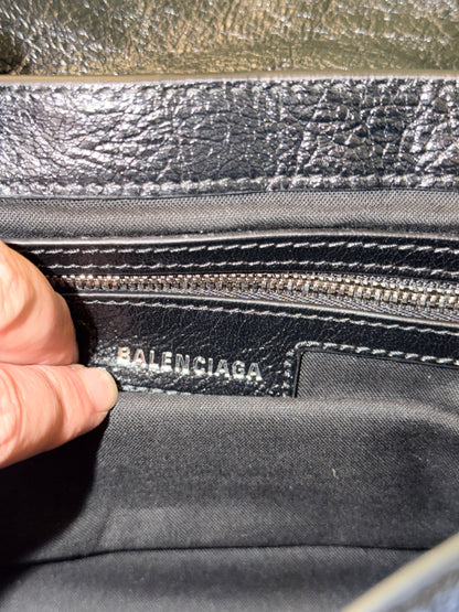 BALENCIAGA BLACK LE CAGOLE FLAP CROSSBODY BAG