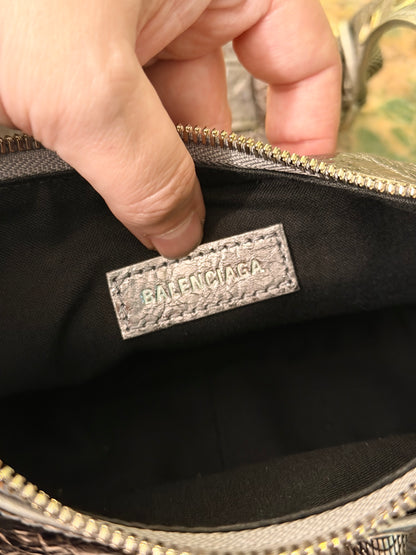 BALENCIAGA SILVER LE CAGOLE XS SHOULDER BAG