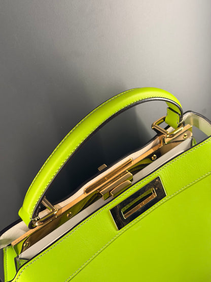 FENDI LIME MEDIUM PERKABOO ISEEU HANDBAG