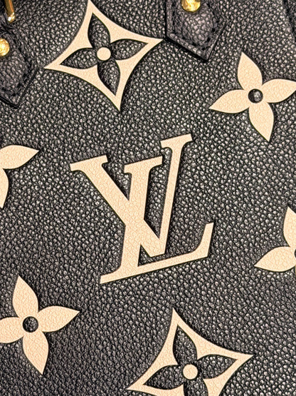 LOUIS VUITTON BLACK EMPREINTE LEATHER PETIT SAC PLAT CROSSBODY BAG