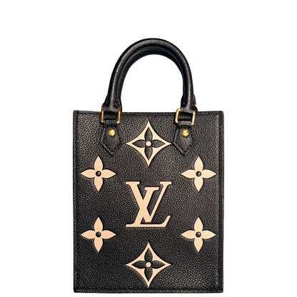 LOUIS VUITTON BLACK EMPREINTE LEATHER PETIT SAC PLAT CROSSBODY BAG