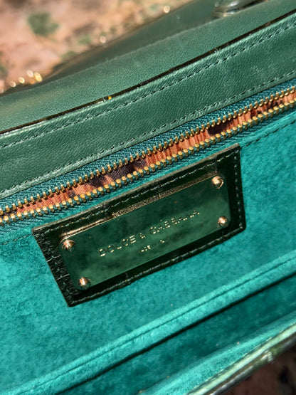 DOLCE & GABBANA GREEN EEL SHOULDER BAG