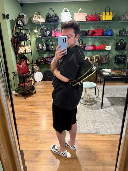 DOLCE & GABBANA GREEN EEL SHOULDER BAG