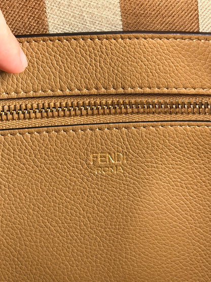 FENDI BEIGE ZUCCA LARGE ROLL SHOPPER TOTE