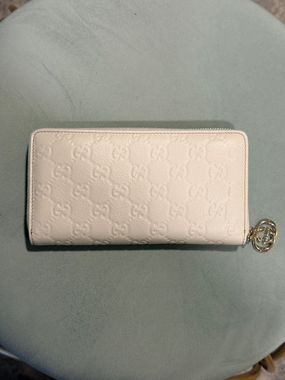 GUCCI CREAM GUCCISSIMA LONG ZIPPY WALLET