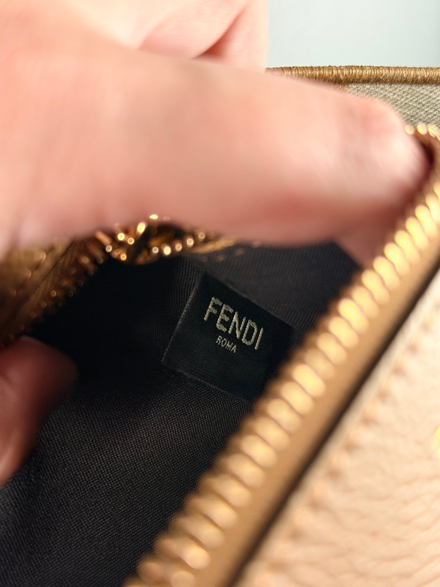 FENDI BEIGE ZUCCA LARGE ROLL SHOPPER TOTE