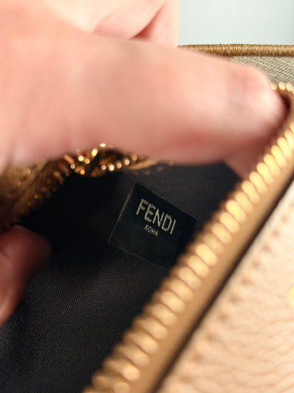FENDI BEIGE ZUCCA LARGE ROLL SHOPPER TOTE