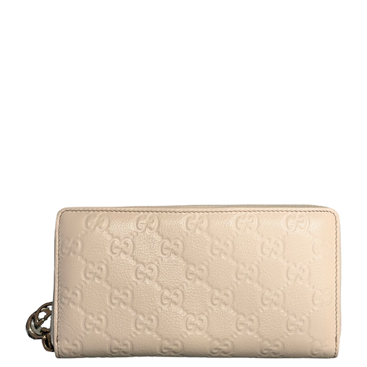 GUCCI CREAM GUCCISSIMA LONG ZIPPY WALLET
