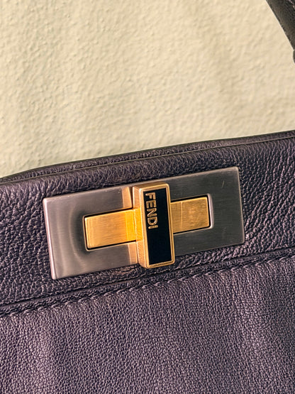 FENDI BLACK LARGE PEEKABOO HANDBAG