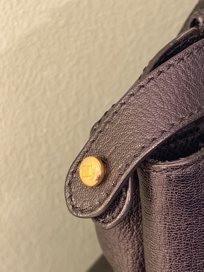 FENDI BLACK LARGE PEEKABOO HANDBAG