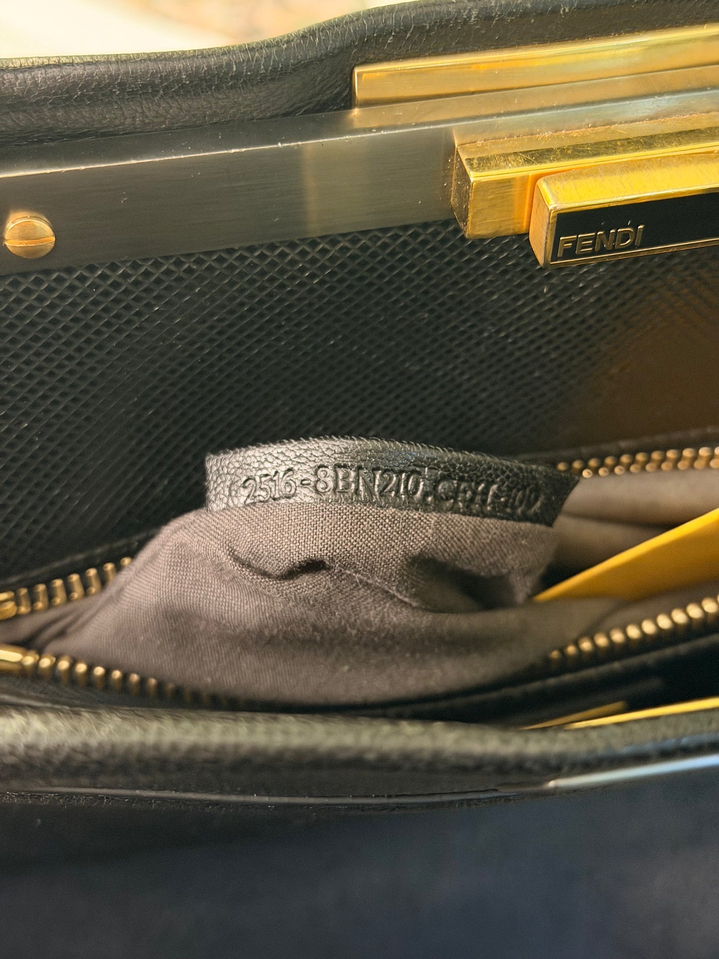 FENDI BLACK LARGE PEEKABOO HANDBAG