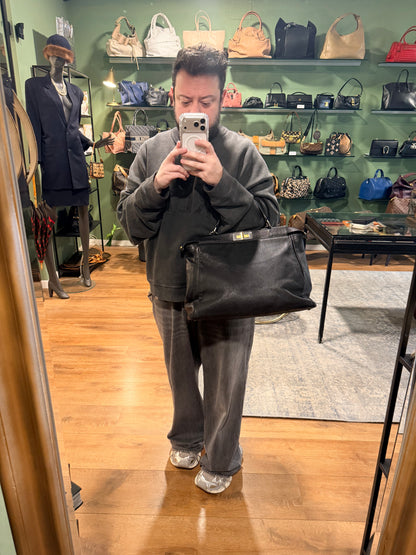 FENDI BLACK LARGE PEEKABOO HANDBAG