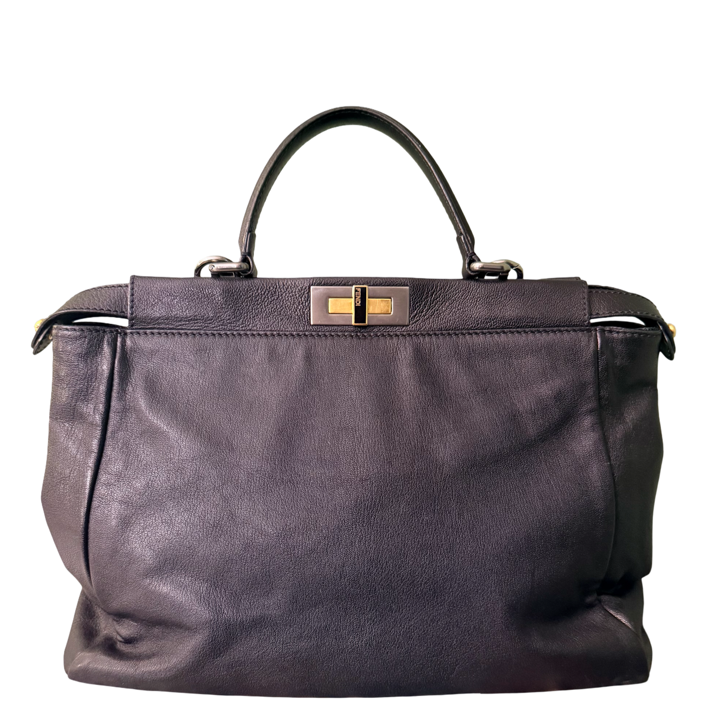 FENDI BLACK LARGE PEEKABOO HANDBAG