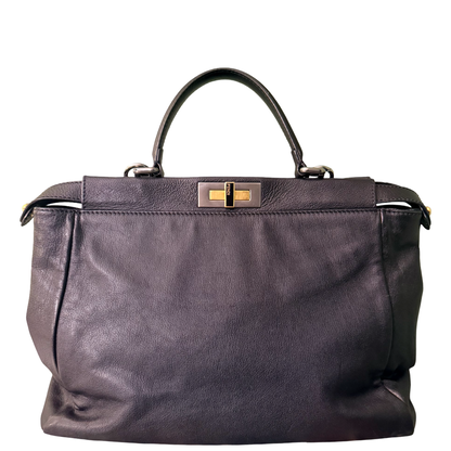 FENDI BLACK LARGE PEEKABOO HANDBAG