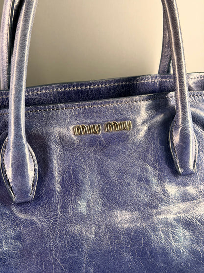 MIU MIU BLUE TWO WAY HANDBAG