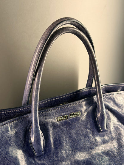 MIU MIU BLUE TWO WAY HANDBAG