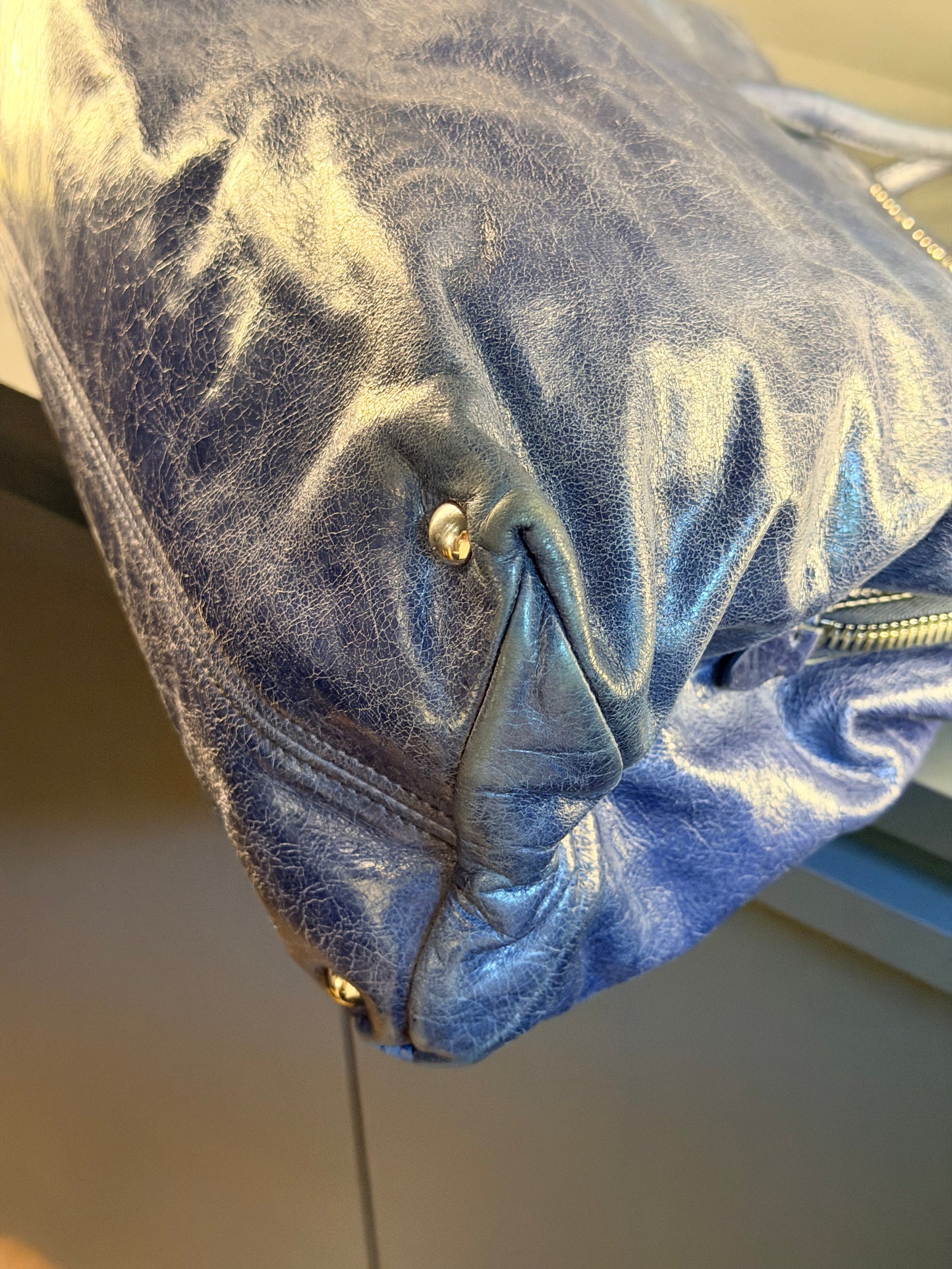 MIU MIU BLUE TWO WAY HANDBAG
