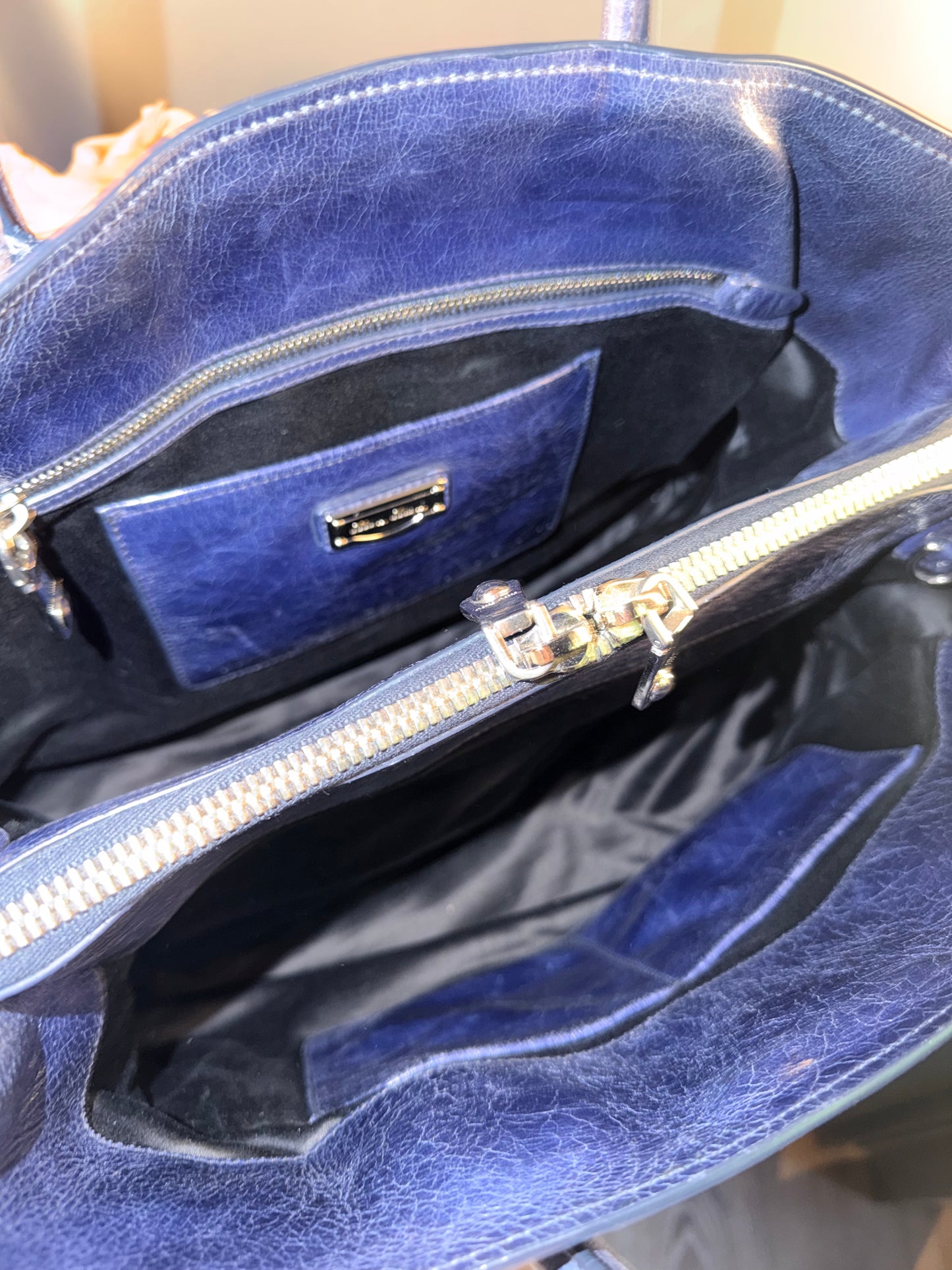 MIU MIU BLUE TWO WAY HANDBAG