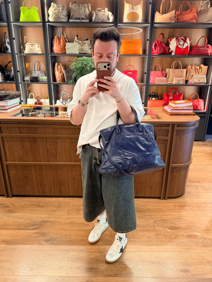 MIU MIU BLUE TWO WAY HANDBAG
