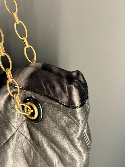 LANVIN BLACK AMALIA TOTE HANDBAG