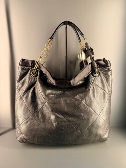 LANVIN BLACK AMALIA TOTE HANDBAG