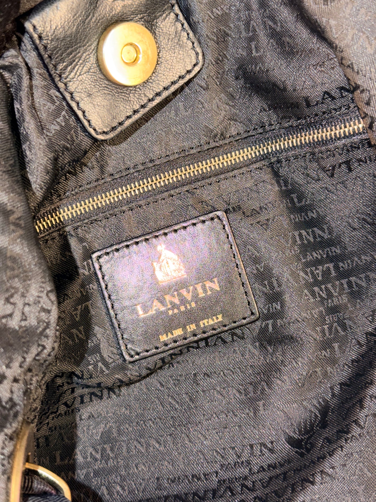 LANVIN BLACK AMALIA TOTE HANDBAG