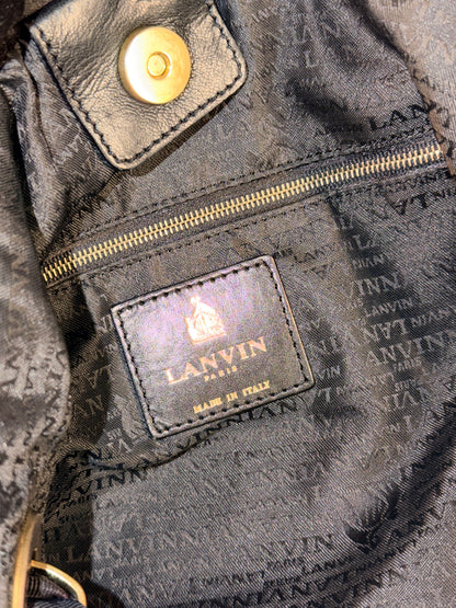 LANVIN BLACK AMALIA TOTE HANDBAG