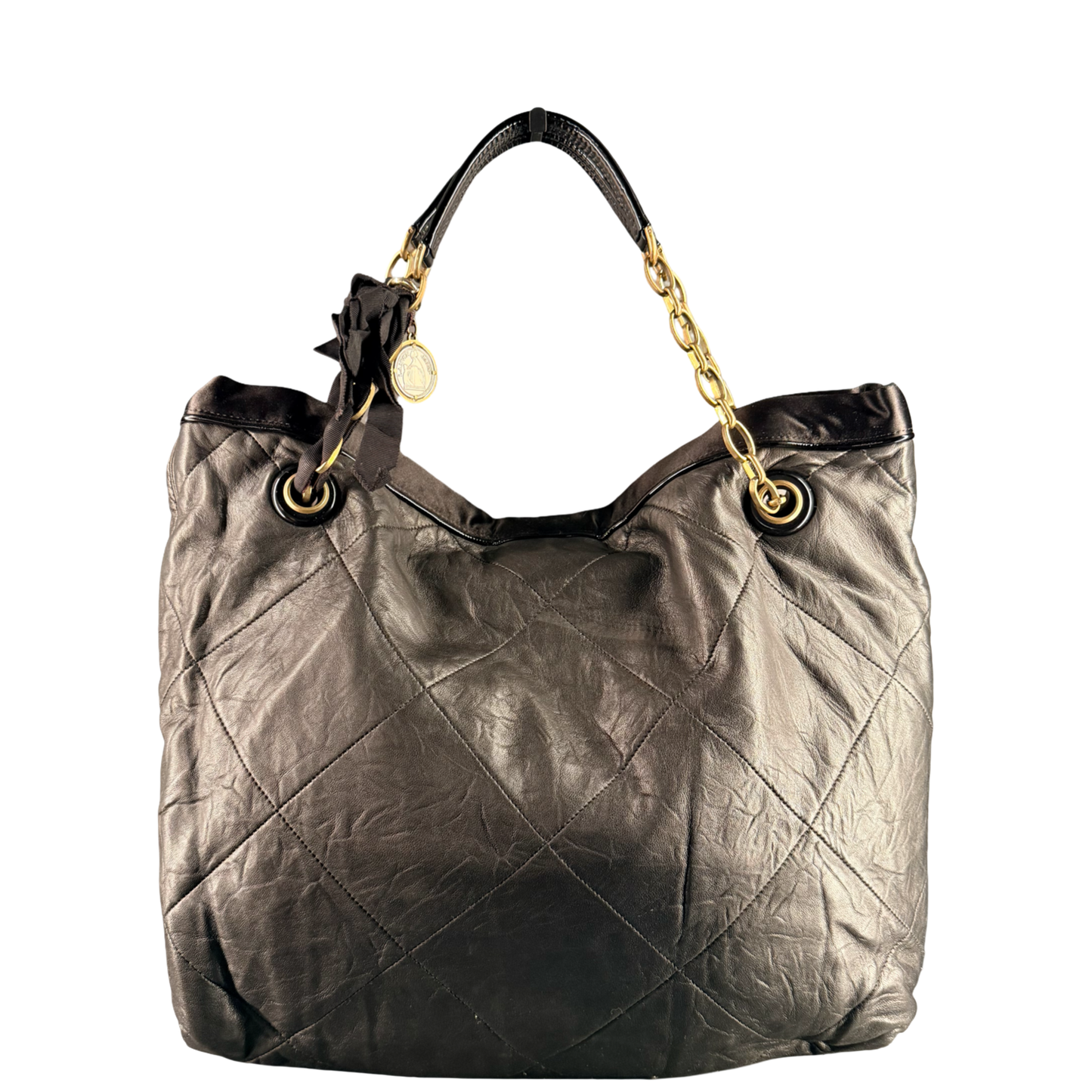 LANVIN BLACK AMALIA TOTE HANDBAG