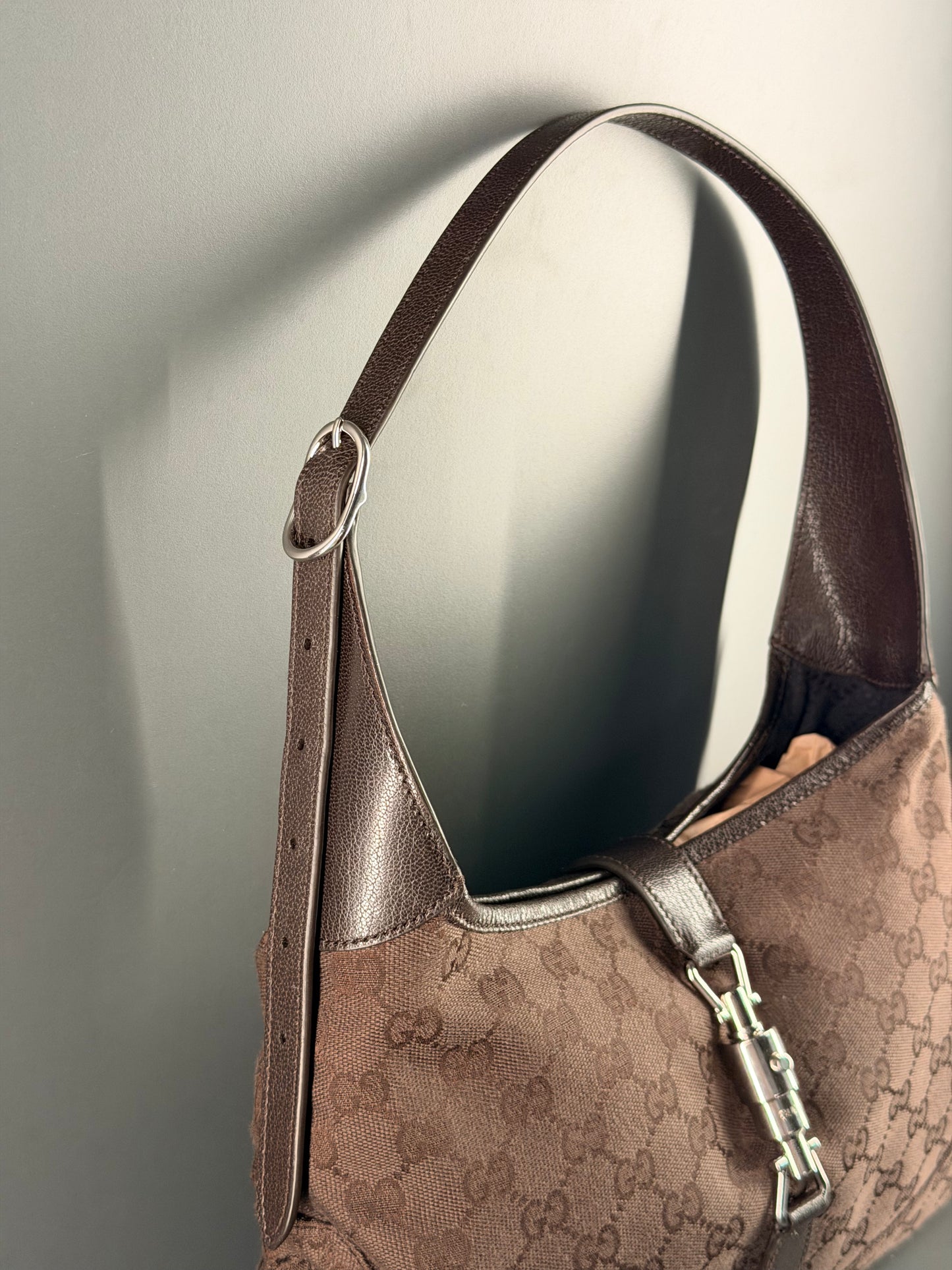 GUCCI BY DEMNA BROWN GG CANVAS MEDIUM JACKIE 1961 SHOULDER BAG