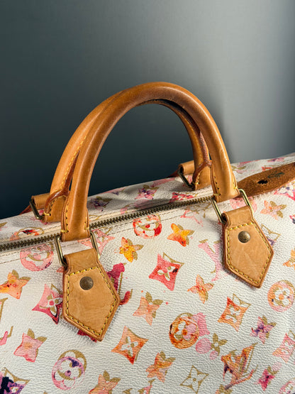 RICHARD PRINCE X LOUIS VUITTON WATERCOLOR SPEEDY 35 BOSTON BAG