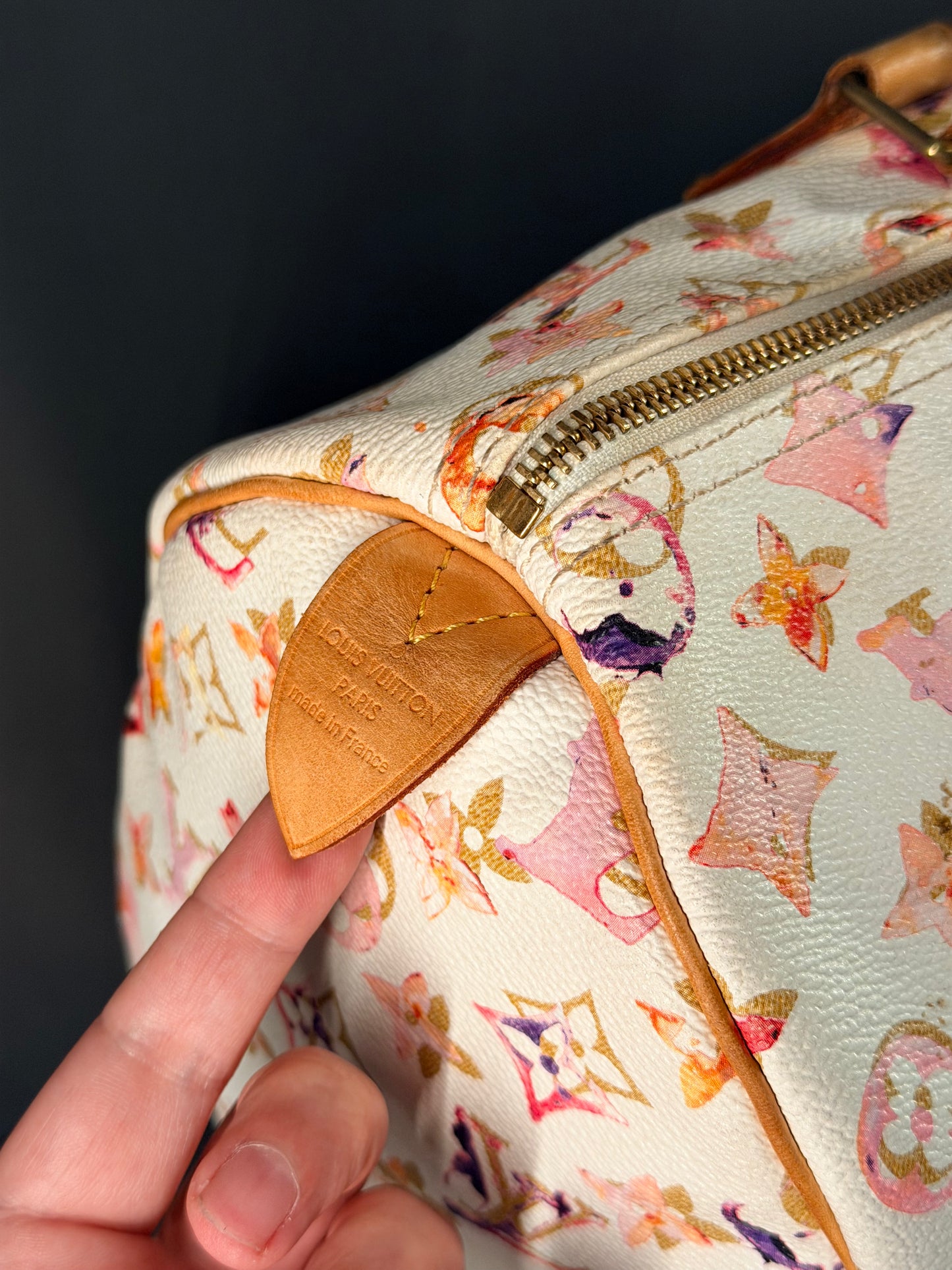 RICHARD PRINCE X LOUIS VUITTON WATERCOLOR SPEEDY 35 BOSTON BAG