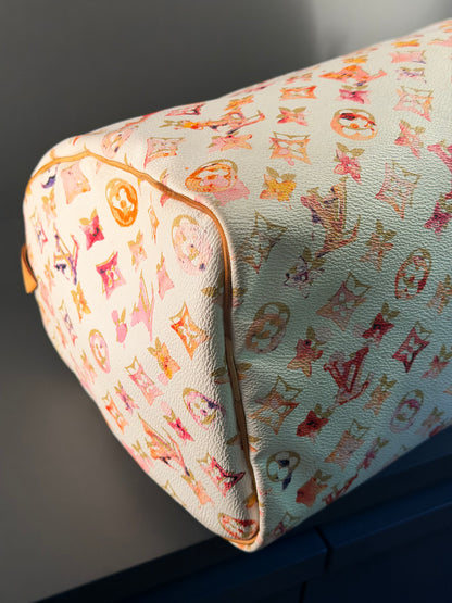 RICHARD PRINCE X LOUIS VUITTON WATERCOLOR SPEEDY 35 BOSTON BAG
