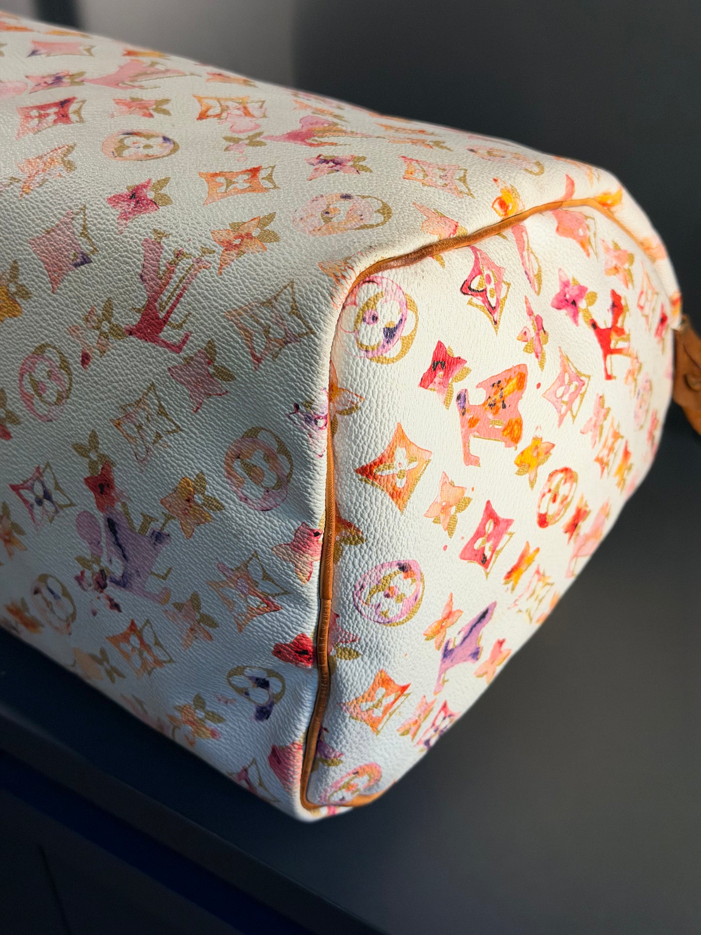 RICHARD PRINCE X LOUIS VUITTON WATERCOLOR SPEEDY 35 BOSTON BAG