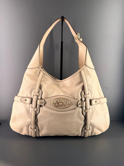 GUCCI BY FRIDA CREAM 85th ANNIVERSARY HORSEBIT HOBO BAG