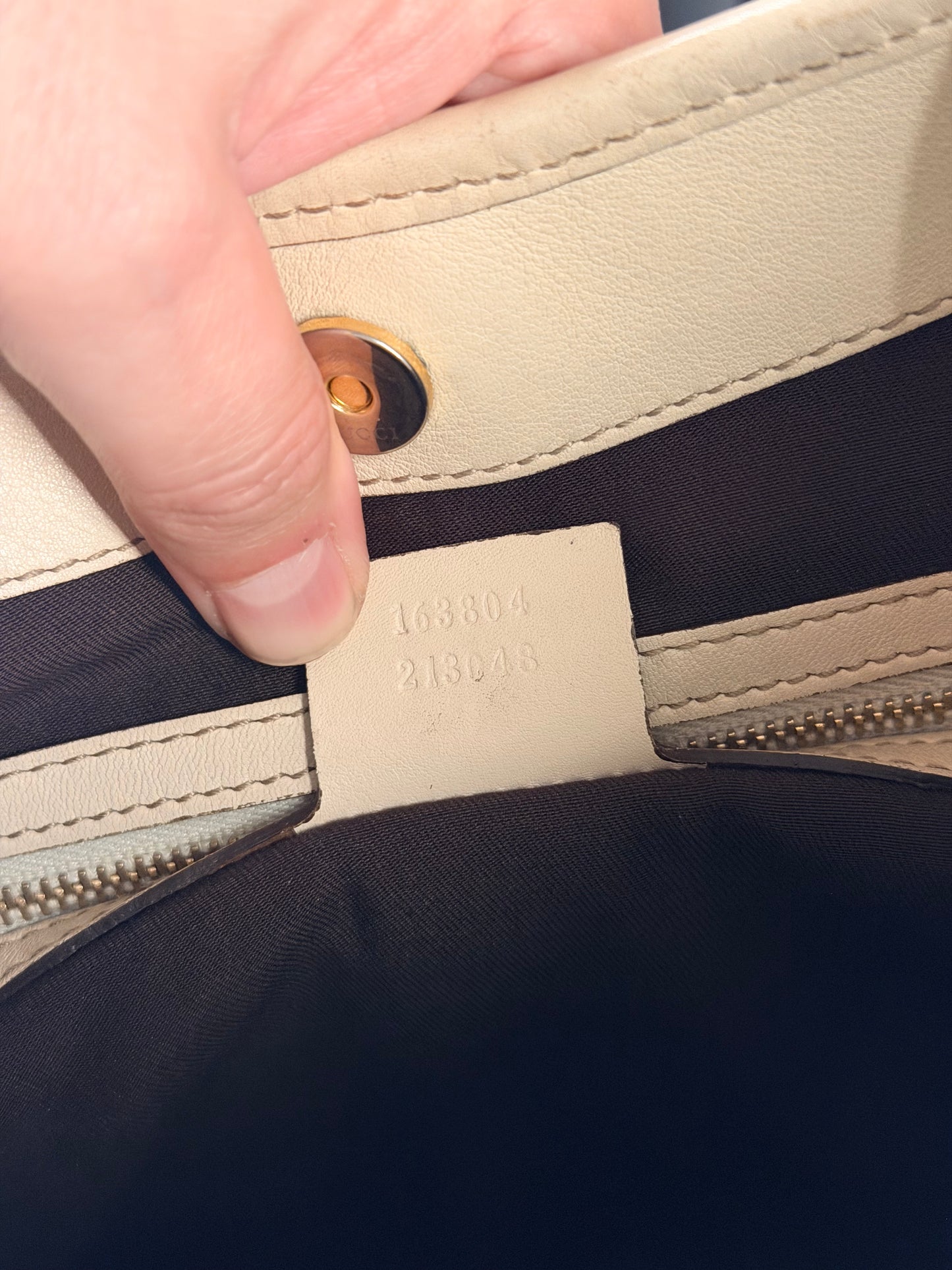 GUCCI BY FRIDA CREAM 85th ANNIVERSARY HORSEBIT HOBO BAG