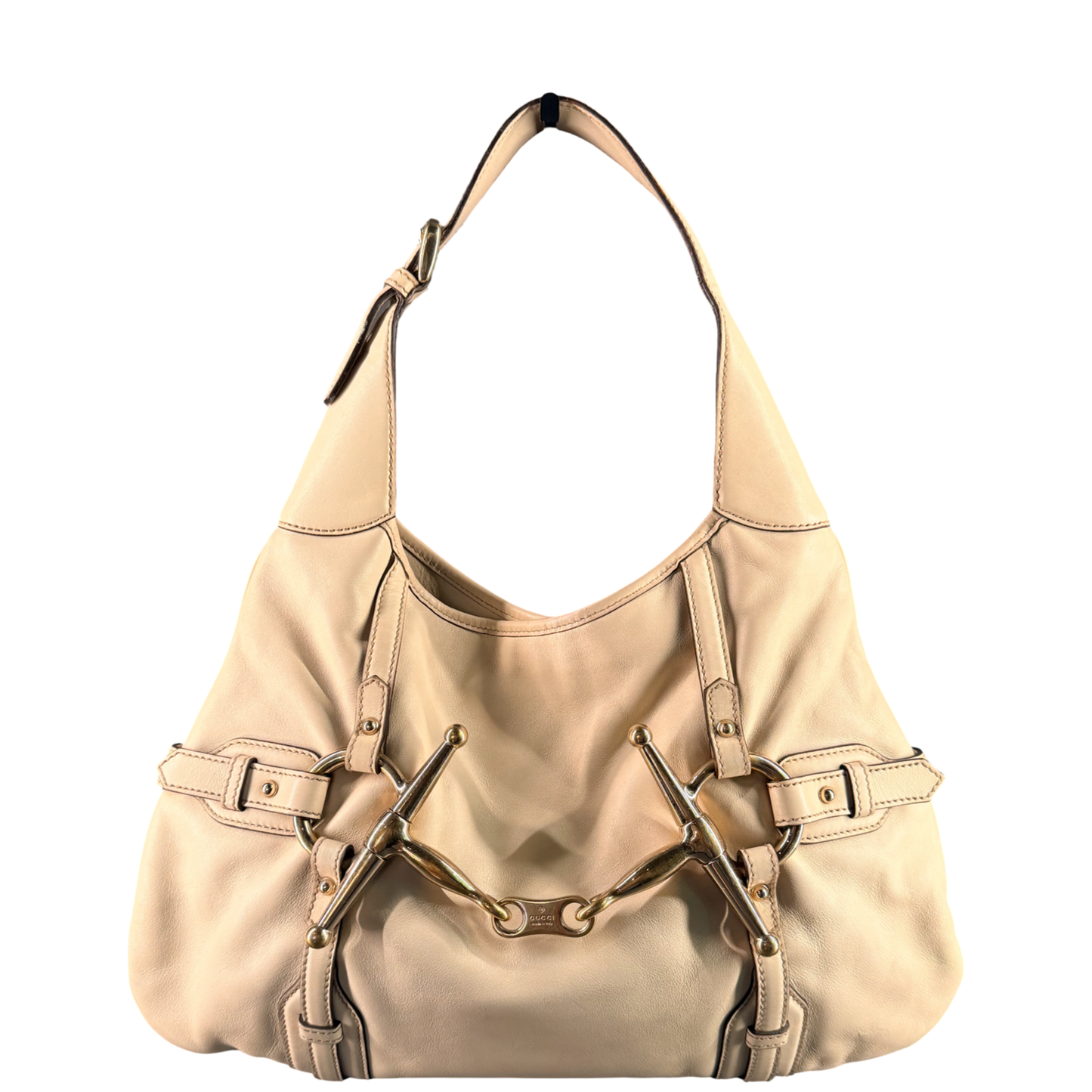 GUCCI BY FRIDA CREAM 85th ANNIVERSARY HORSEBIT HOBO BAG
