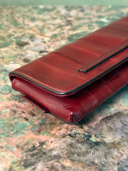 GUCCI RED EEL LONG CLUTCH