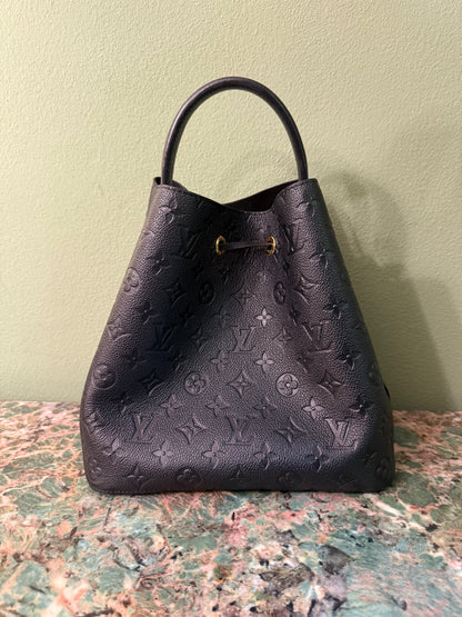 LOUIS VUITTON BLACK EMPREINTE NEO NOE SHOULDER BAG