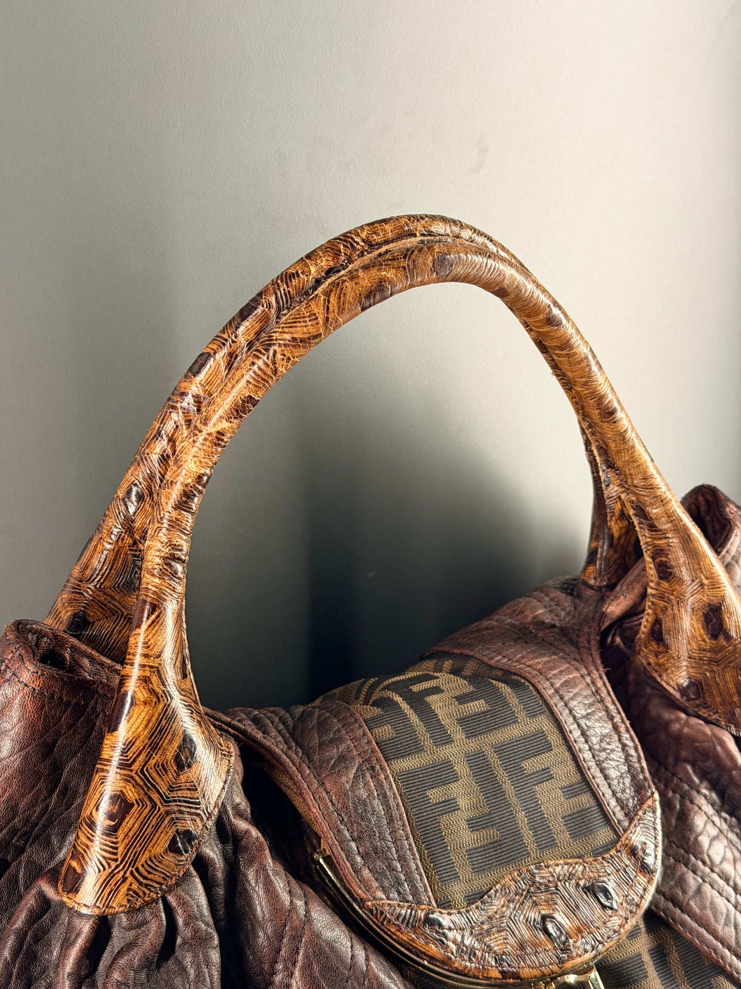 FENDI ZUCCA LARGE SPY HANDBAG