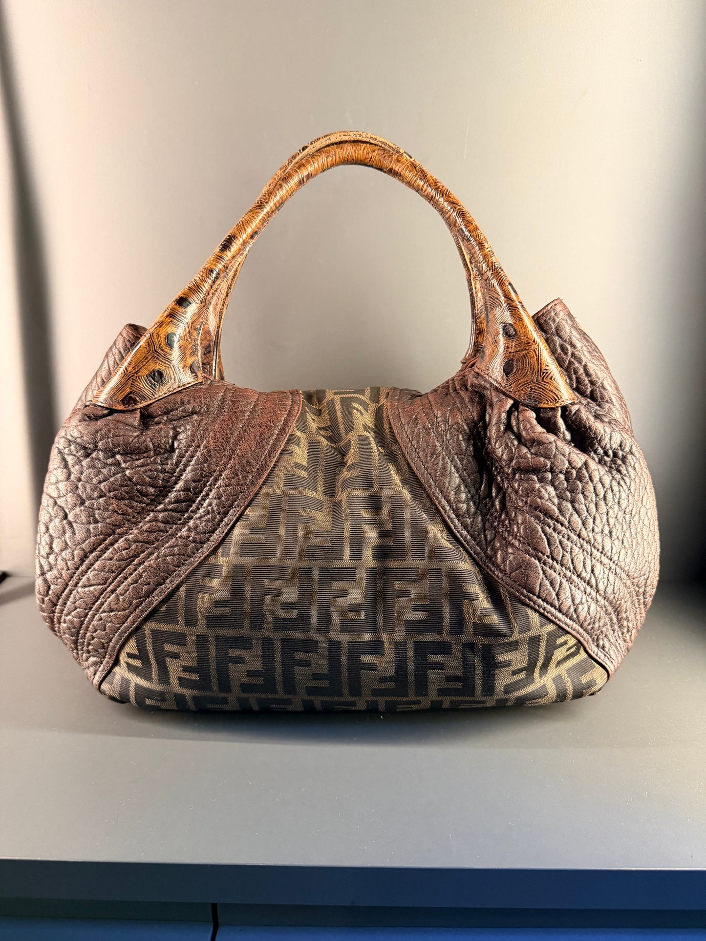 FENDI ZUCCA LARGE SPY HANDBAG