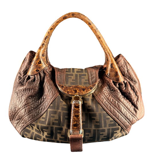 FENDI ZUCCA LARGE SPY HANDBAG