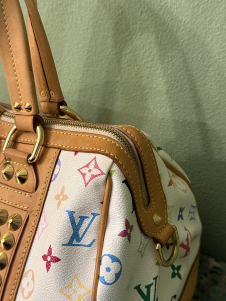 TAKASHI MURAKAMI X LOUIS VUITTON WHITE MULTICOLOR COURTNEY MM HANDBAG