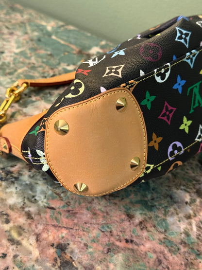 TAKASHI MURAKAMI X LOUIS VUITTON BLACK MULTICOLOR JUDY PM SHOULDER BAG