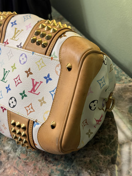 TAKASHI MURAKAMI X LOUIS VUITTON WHITE MULTICOLOR COURTNEY MM HANDBAG